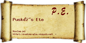 Puskás Ete névjegykártya